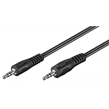 Wentronic Goobay 3,5 mm garso jungiamasis laidas, juodas, 2,5 m - kištukas 3,5 mm (3 kontaktai, stereo) > kištukas 3,5 mm (3 kontaktai, stereo) (50449)