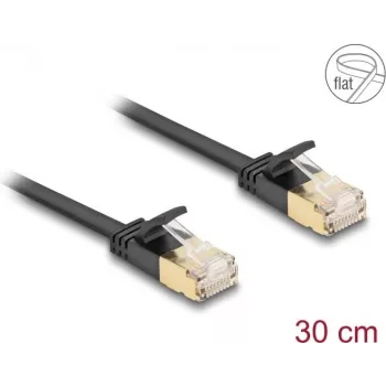 DeLOCK RJ45 Cat.6A U/FTP tinklo kabelis 0,3 m juodas