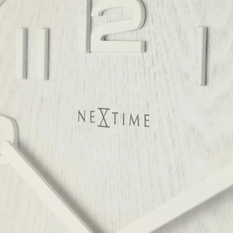 NeXtime 3096WI – Sieninis laikrodis – kvarcinis – apvalus – baltas – medinis – mediena