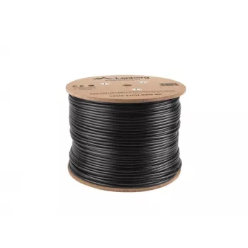 Lanberg LCU6-21CU-0305-BK tinklo laidas, juodas, 305 m, Cat6 U/UTP (UTP), lauko
