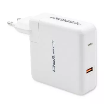 Qoltec GaN Įkroviklis FAST 108W | 5-20V | 3-4.7A | USB C | Baltas