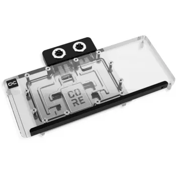 Aušinimo blokas Alphacool Core RX 9070 XT Mercury Transparent Chrome su galine plokšte