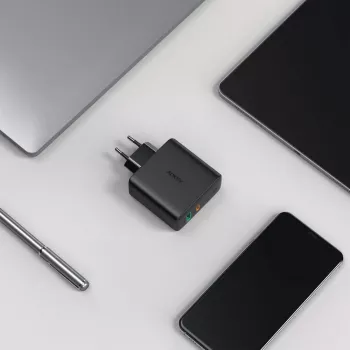 Sieninis įkroviklis Aukey PA-D3 2xUSB (1xUSB + 1xUSB C) Power Delivery 60W 5.4A