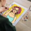 Ravensburger piešimo rinkinys CreArt ART Collection Canvas Edition – Moteris rožine spalva (PopArt)