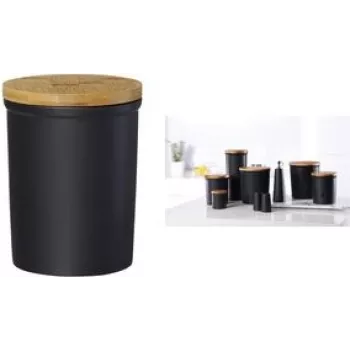 Laikymo indas ritzenhoff & breker Jasper Black 1800 ml keraminis su bambuko dangčiu