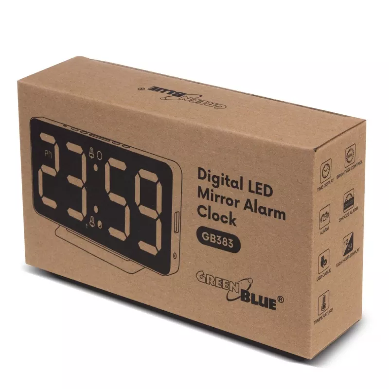 Skaitmeninis žadintuvas GreenBlue GB383 su LED ekranu