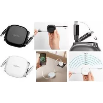 LogiLink USB-C® laidas USB 2.0 USB-C® kištukas 1,00 m Baltas reversinis sukamas kištukas CU0501