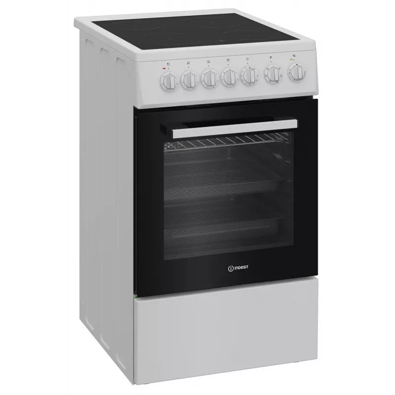 Indesit IS5V5GSW/P balta keraminė kaitlentė su orkaite – 4 zonų elektrinė viryklė