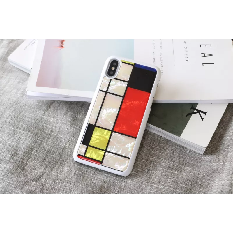 iKins Mondrian telefono dėklas iPhone XS/X (baltos spalvos), K1624H