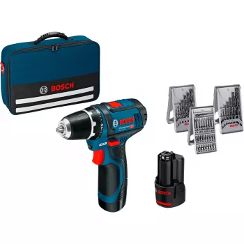 Bosch GSR 12V-15 Professional gręžtuvas su pistoline rankena 1300 RPM 600 g juodas, mėlynas