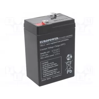 Švino-rūgšties akumuliatorius europower EP4.5-6 6V 4.5Ah
