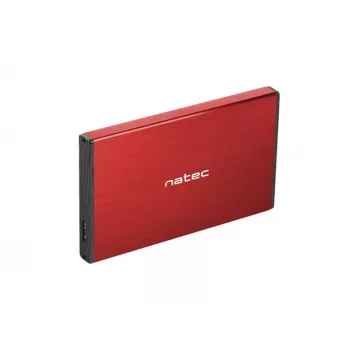 NATEC išorinis HDD dėklas RHINO GO (USB 3.0, 2.5 colio, raudonas)