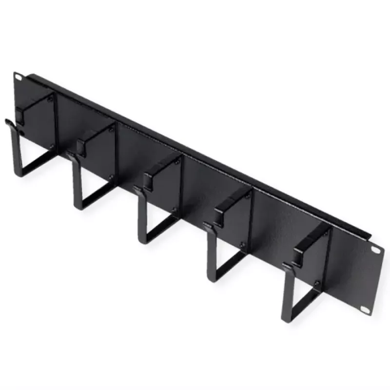Patch panel ROLINE 19 colių 2U, kabelių kanalas 85x60 mm, plieninis korpusas, juoda