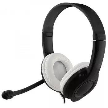 Ausinės MEDIA-TECH MT3573 laidinės binauralinės lankstomos su boom mikrofonu, 1,9 m laidas, USB, juodos