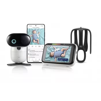 Motorola Solutions PIP1710 Connect 5 besielis vaizdo kūdikio monitorius su sukamu ir pakreipiamu 5 colių HD ekranu (120MOTOPIP1710C)