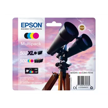 Epson 502 XL originalios rašalo kasetės 4 vnt. Didelės talpos juoda, mėlyna, raudona, geltona
