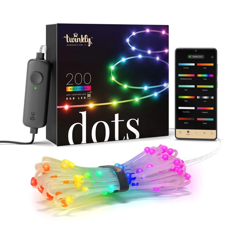 LED girlianda Twinkly TWD200STP-TEU įvairiaspalvė vidaus juosta, 5 cm tarpai, IP20, permatomas kabelis