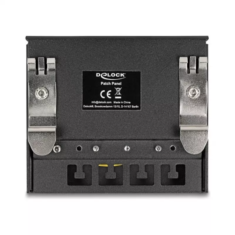 Patais skydelis DELOCK Mini Desktop RJ45 4 prievadų Cat.6A ekranuotas juodas metalas 90×22×93 mm