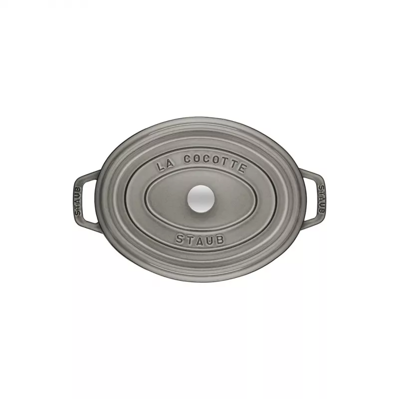 Ketaus ovali kokoto Staub 29 cm, grafito pilka