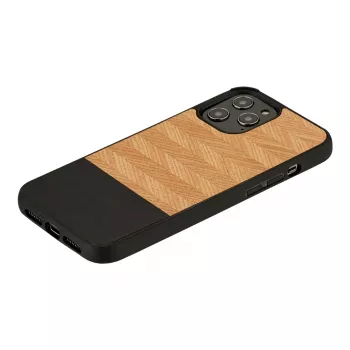 Dėklas Man and Wood iPhone 12 / 12 Pro — silkė raštu nero juodas