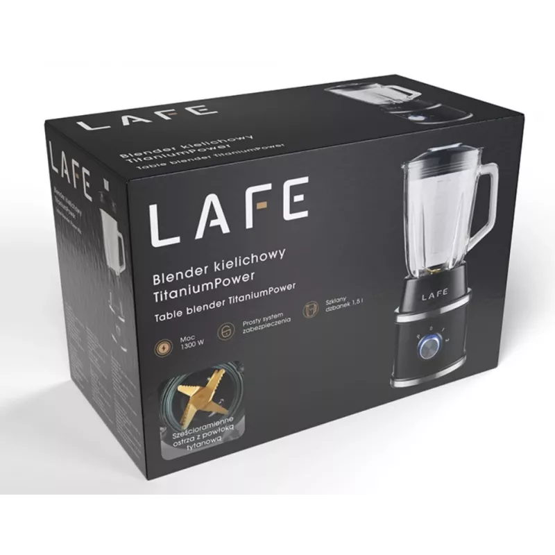Stalo blenderis LAFE TITANIUMPOWER 1300 W 1,5 L juodas