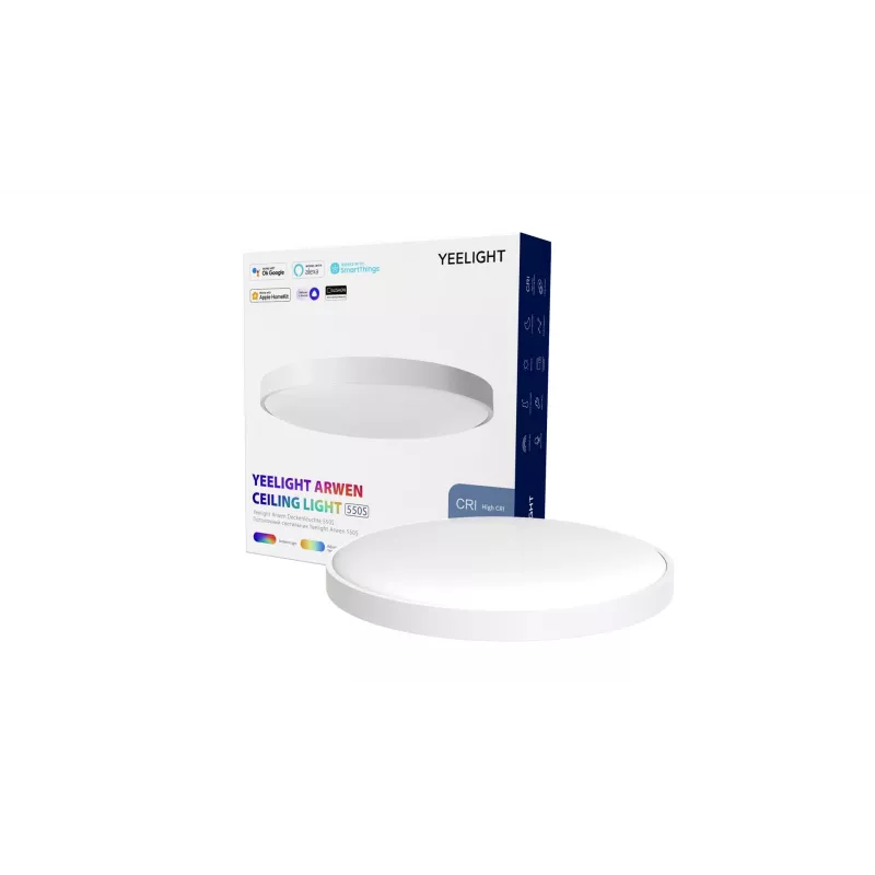 Lubinis šviestuvas Yeelight Arwen 550S — 50W LED, 3500 lm, RGB, reguliuojamas, 55,5 cm skersmuo, IP50, Wi‑Fi/Bluetooth, CRI 95