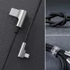 AUKEY CB-AL01 juodas nailoninis USB Lightning laidas 2m 90° jungtimis