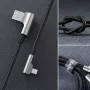 AUKEY CB-AL01 juodas nailoninis USB Lightning laidas 2m 90° jungtimis