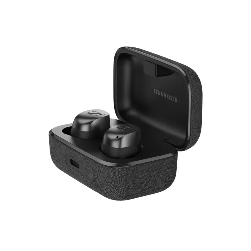 SENNHEISER Momentum MTW4 belaidžiai Bluetooth ausinės su triukšmo slopinimu sportui – juodos ir grafito spalvos
