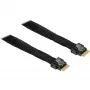 MiniSAS kabelis SFF 8654-4i > SFF 8654-4i (juodas, 0,7 metro)