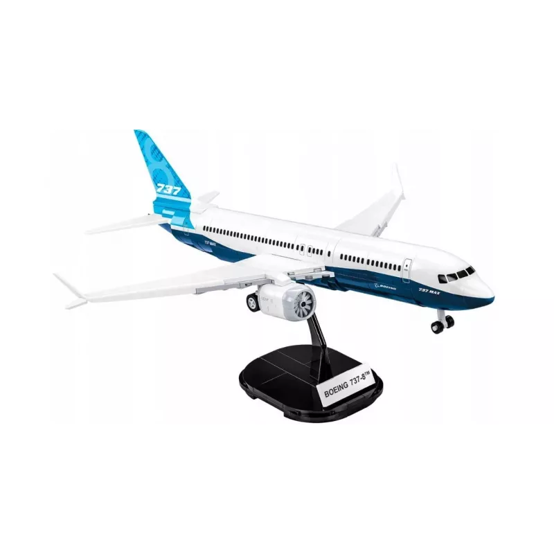 Konstruktorius Cobi Boeing 737-8 – 340 detalių, rekomenduojamas amžius 7+, mėlynos ir baltos spalvos