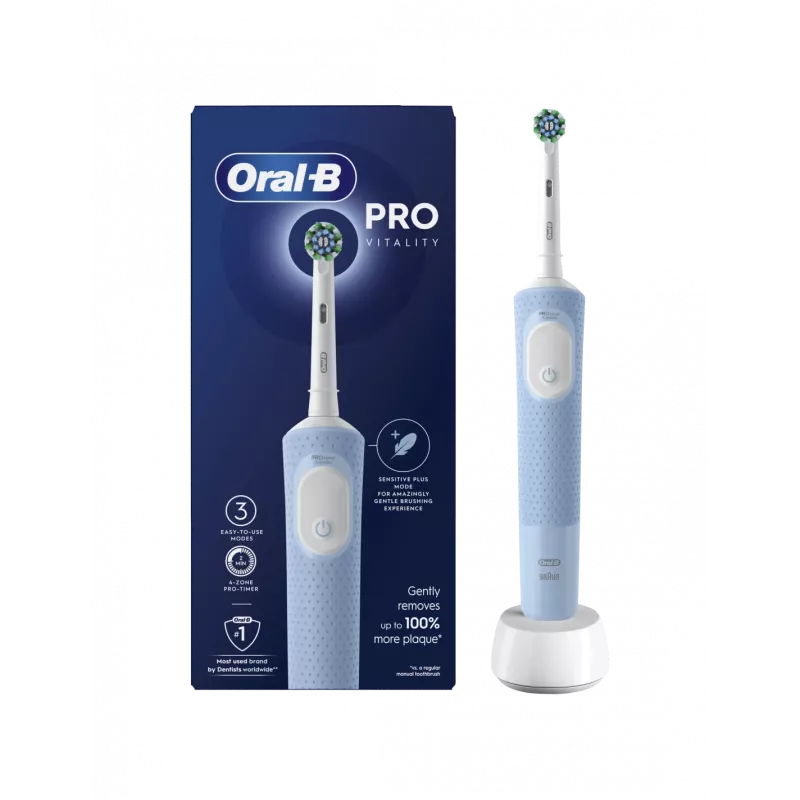 Oral-B Vitality Pro elektrinis dantų šepetėlis, įkraunamas, mėlynas, 1 antgalis, 3 režimai