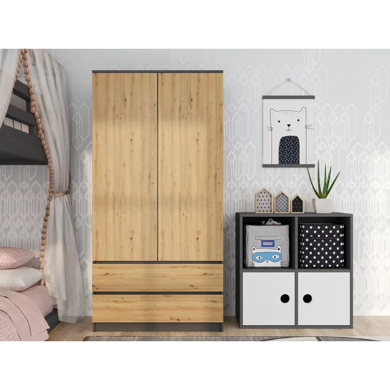 Topeshop SZAFA MALWA AN/AR K bedroom wardrobe/closet 5 shelves 2 durelės(s)