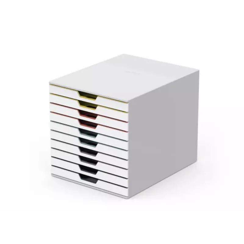 Dėžutė dokumentams Durable VARICOLOR Mix 10 plastikinė įvairiaspalvė balta 763027