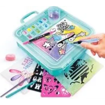 Akvarelės rinkinys nešiojamas su aksesuarais Canal Toys ART012, kompaktiškas kelioninis meno dėklas su dažais ir įrankiais