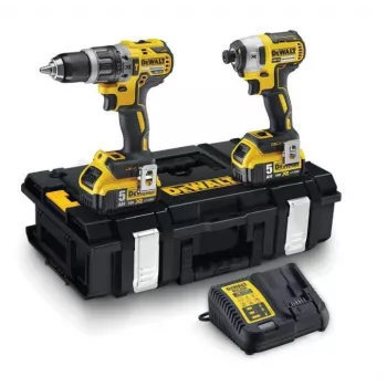 „Dewalt“ 18 V sistemos baterijų rinkinys su gręžtuvu DCD796 ir suktuvu DCF887, 2 vnt.