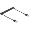 Susukamas laidas DeLOCK EASY-USB 2.0 Type-A vyriškas į Type-A vyrišką 0,5 m iki 0,8 m juodas