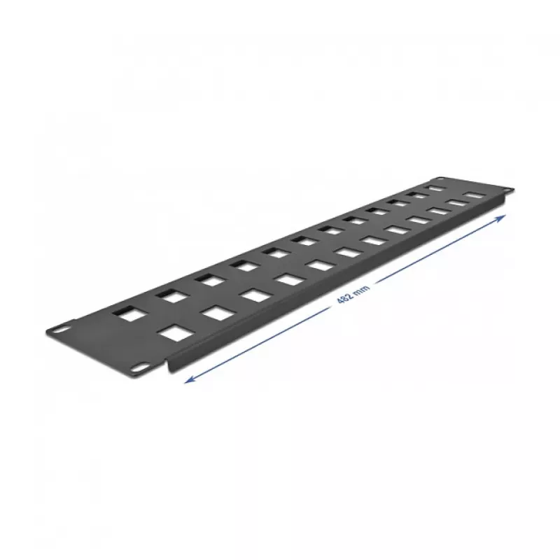 Keystone skydelis DeLOCK 19 colių Keystone Patch Panel 24 prievadai 2U juodas