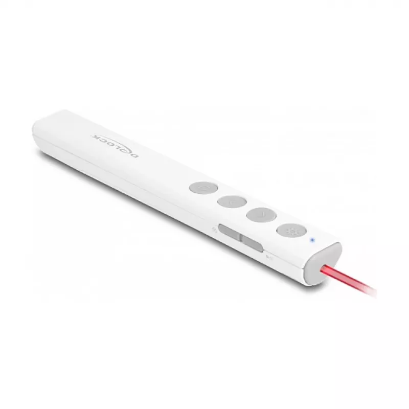 DeLOCK USB lazerinis pristatymo nuotolinis valdiklis baltas belaidis RF USB nano imtuvas