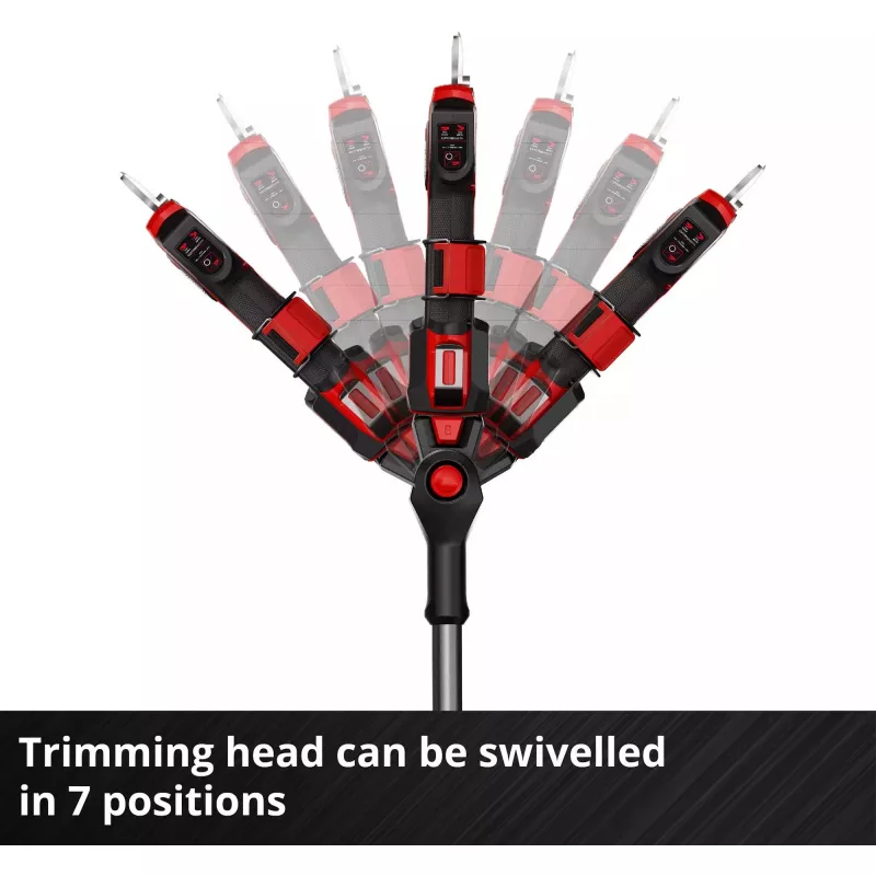 Genėjimo žirklės EINHELL GP-LS 18/28 Li T BL-Solo – belaidės teleskopinės aplenkiamosios žirklės, 18 V, pjovimo storis 2,8 cm, aliumininis kotas