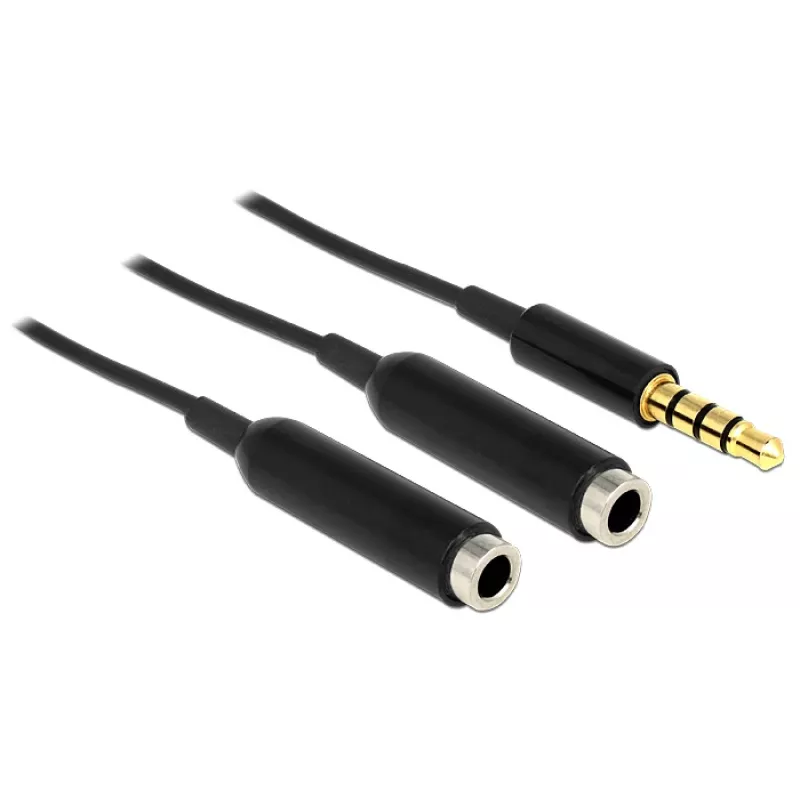 Garso kabelis DeLOCK 65575 0,25 m 3,5 mm 2 x 3,5 mm juodas