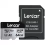 „Lexar“ 64 GB microSDXC atminties kortelė UHS-I Class 3 SILVER PLUS