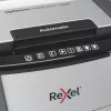 Popieriaus smulkintuvas REXEL Optimum AutoFeed+ 100X — automatinis 100 lapų, kryžminis pjovimas 4 x 28 mm, 34 L krepšelis, aliuminis