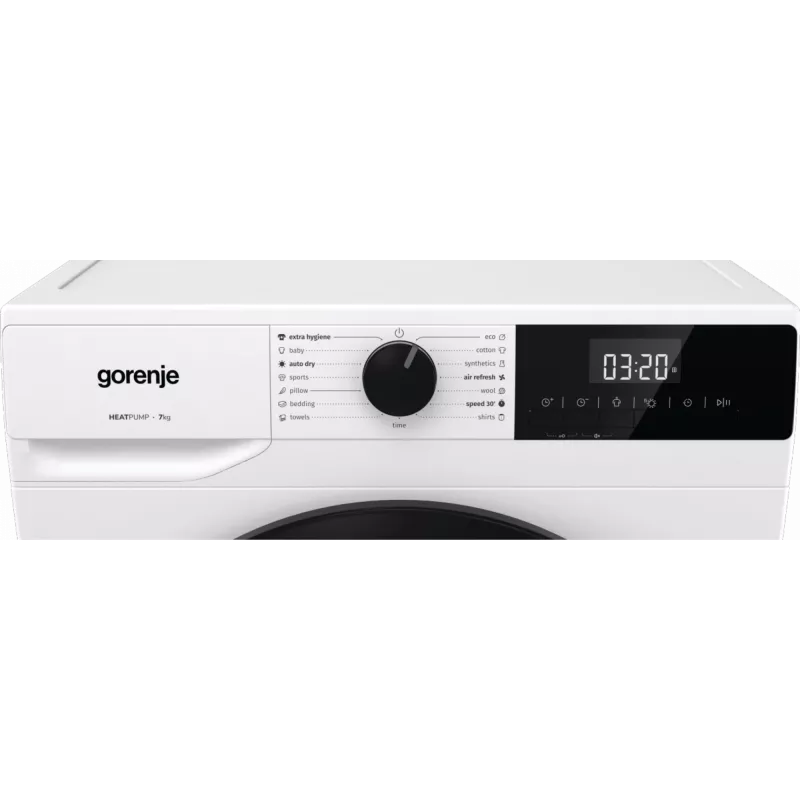 Gorenje D2HNE7E Džiovinimo mašina | Energijos klasė E | Priekinis pakrovimas | 7 kg | Šilumos siurblys | LED | Gylis 51 cm | Balta