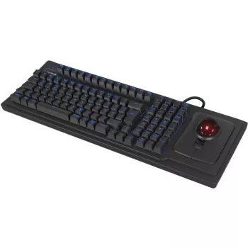 KeySonic KSK-8202ELU-T (US) klaviatūra su trackball, USB, QWERTY, US English, juoda