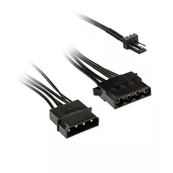 Kolink adapteris 3 kontaktų ventiliatoriaus maitinimui į 2×4 kontaktų Molex, 245 mm, juodas