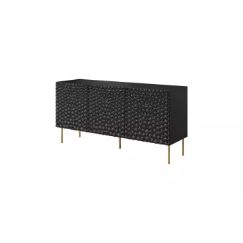 Spinta komoda Cama Meble HOLE 152x42.5x74.5 cm matinė juoda, medžio drožlių plokštė, 16 mm rėmas