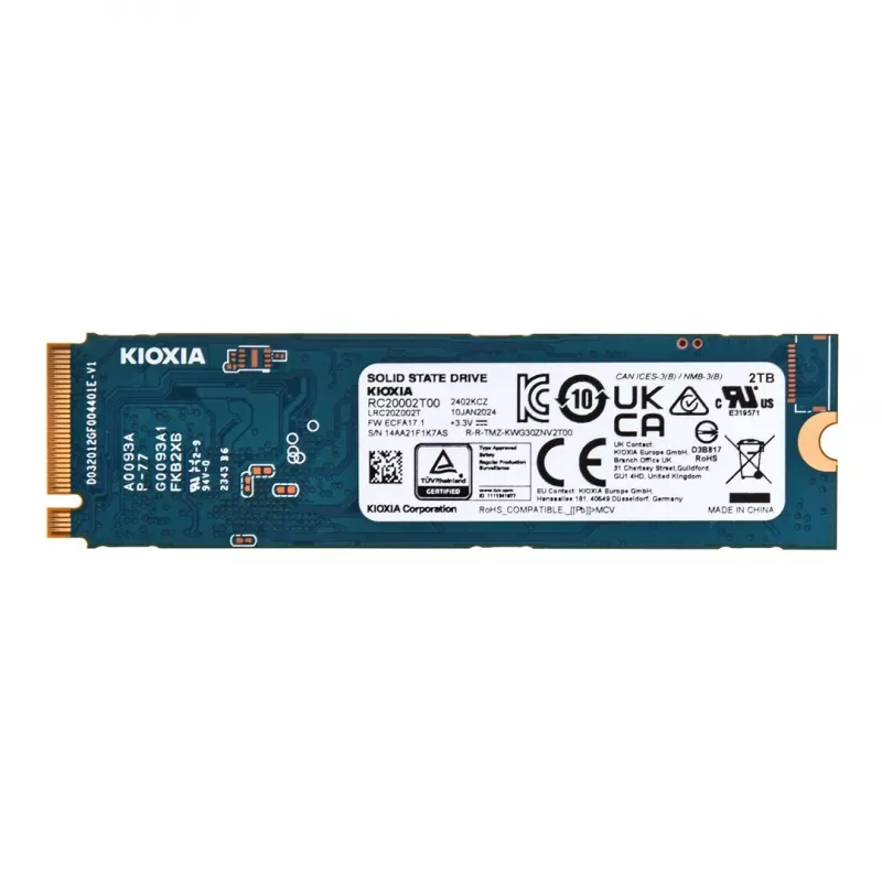 Kietasis diskas SSD Kioxia 2 TB M.2 PCI Express 3.1a NVMe EXCERIA G2