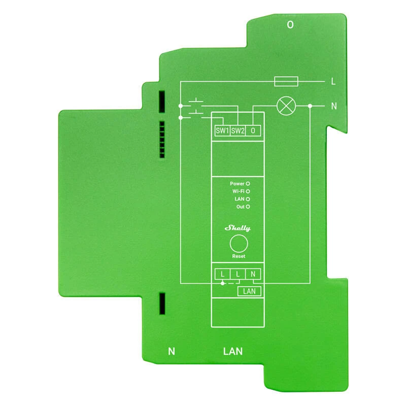 Shelly Pro Dimmer 1 DIN bėgio išmanusis reguliatorius, 1 kanalo
