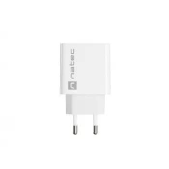 Sieninis greitasis įkroviklis NATEC RIBERA 12V 20W USB-C PD 3.0 + USB-A Samsung AFC Baltas